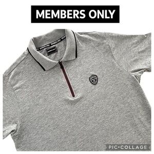 Members Only men 1/4 zip gray polo shirt size M
